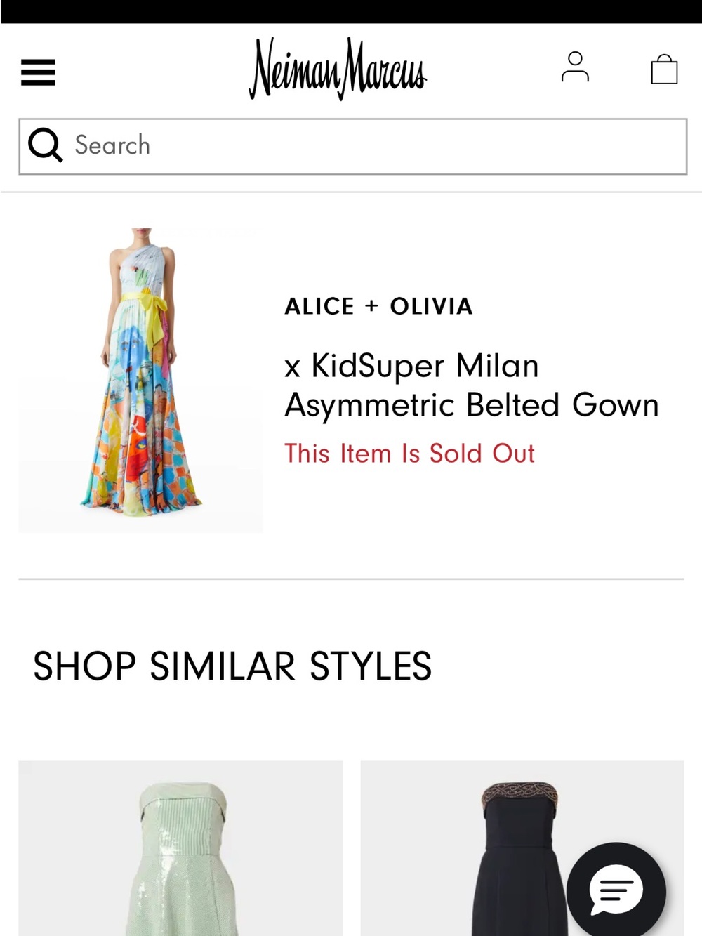 Alice + Olivia One-Shoulder Watercolor Floral Maxi Dress with Yellow Sash - Picture 3 of 3